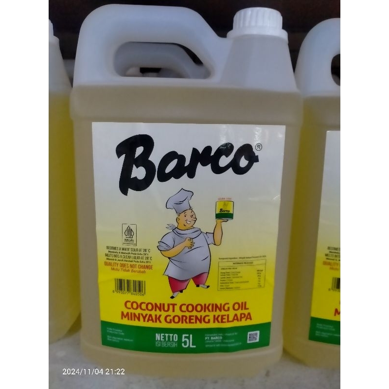 

BARCO COCONUT COOKING OIL MINYAK GORENG KELAPA 5L