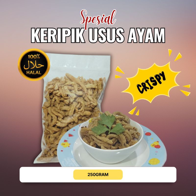 

Keripik Usus Ayam Premium Crispy / Kemasan 250gr