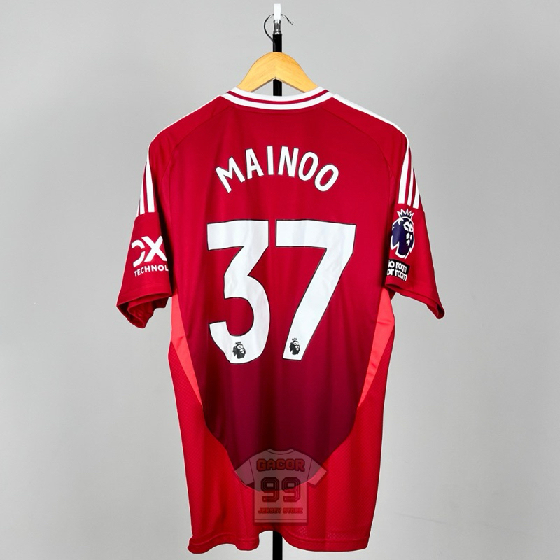 Man Utd 24/25 Home Jersey Original - Size 2XL - NNS Mainoo 37 PL Font + PL Patch