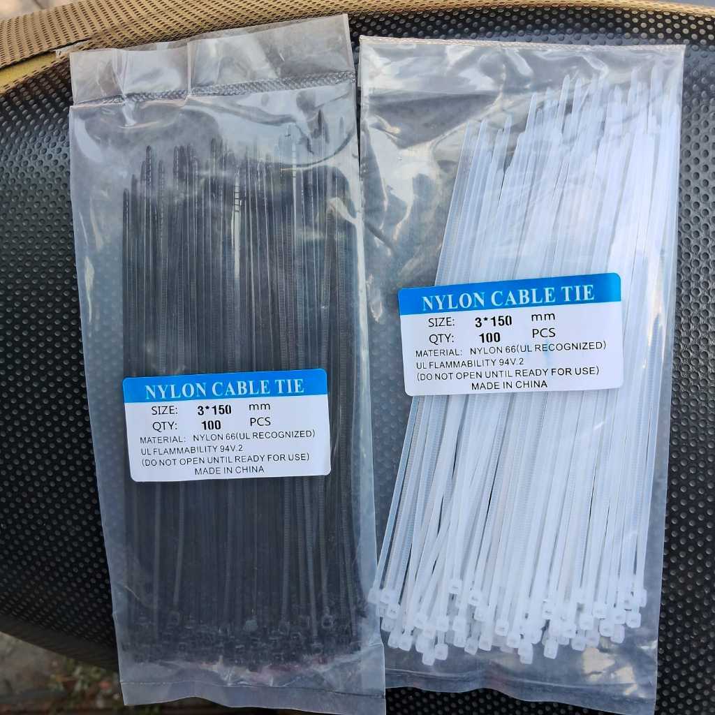 

Kabel Tie/Kabel Ties/Kabel Tish 2/2.5 x 100 mm 15 cm Hitam/Putih Isi 100 pcs
