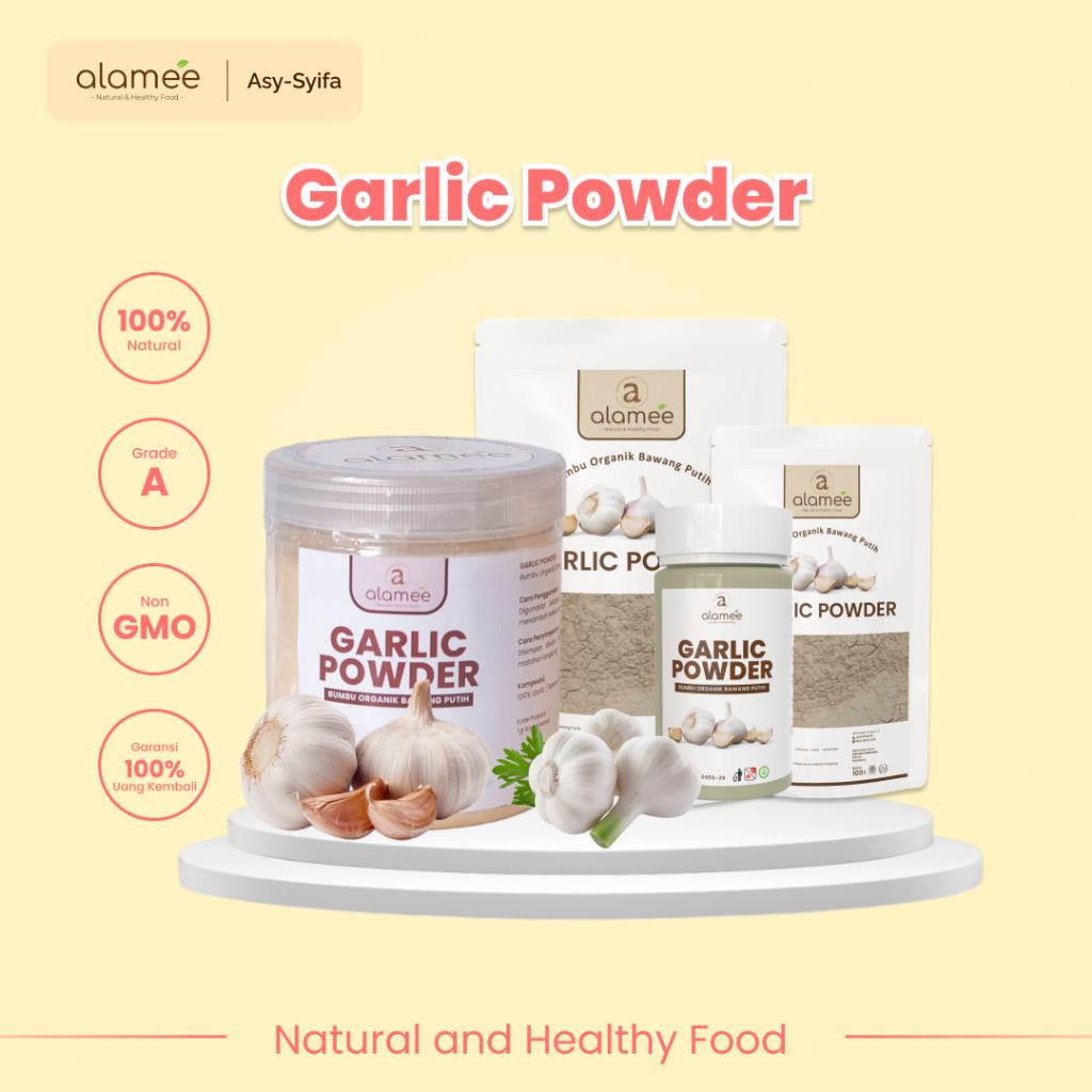 

Bawang Putih Bubuk Ground Gerlic Powder Bumbu Dapur Organik Rimpang Rempah Asli Murni Tanpa Campuran