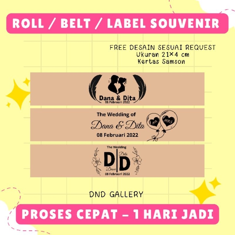 

LABEL SOUVENIR / ROLL KARTU SOUVENIR / LABEL ROLL SOUVENIR / LABEL KEMASAN SOUVENIR / LABEL THANKS CARD