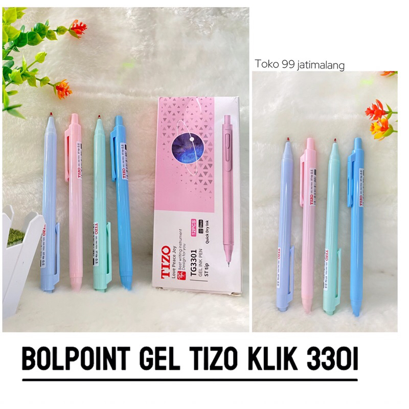 

Bolpoint/pulpen/polpen/bolpen gel tizo klik TG 3301,3302-3303 ,gel fancy 0.5mm