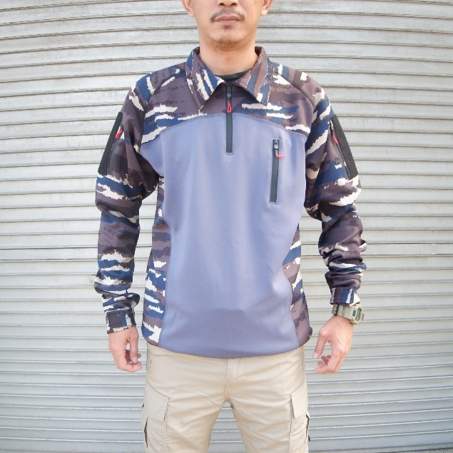 ArmySupply Kaos Bdu Tactical Loreng AL KRI Bahan Full Spandex Scuba Tebal Panjang Pendek