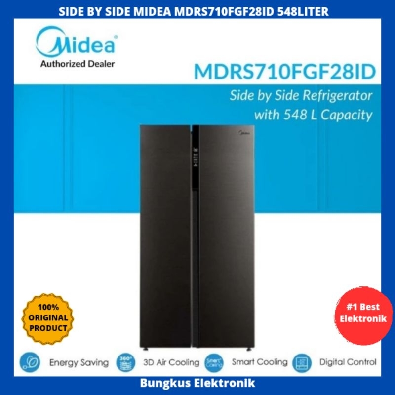 KULKAS SIDE BY SIDE 2 PINTU MIDEA MDRS710FGF28ID KULKAS SBS MIDEA