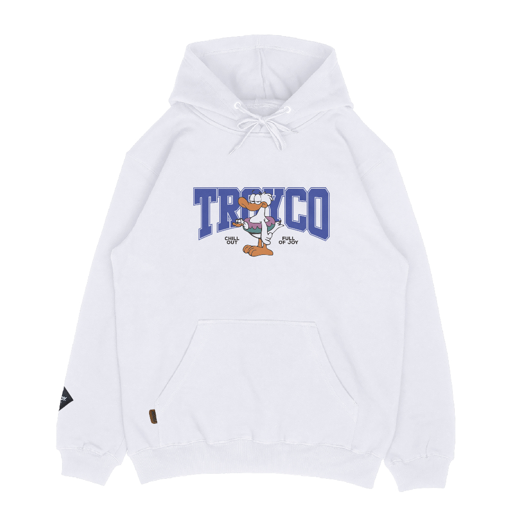 Troy Company Hoodie White Duck of Joy - Hoodie Pria Hoodie Putih KHD 2819