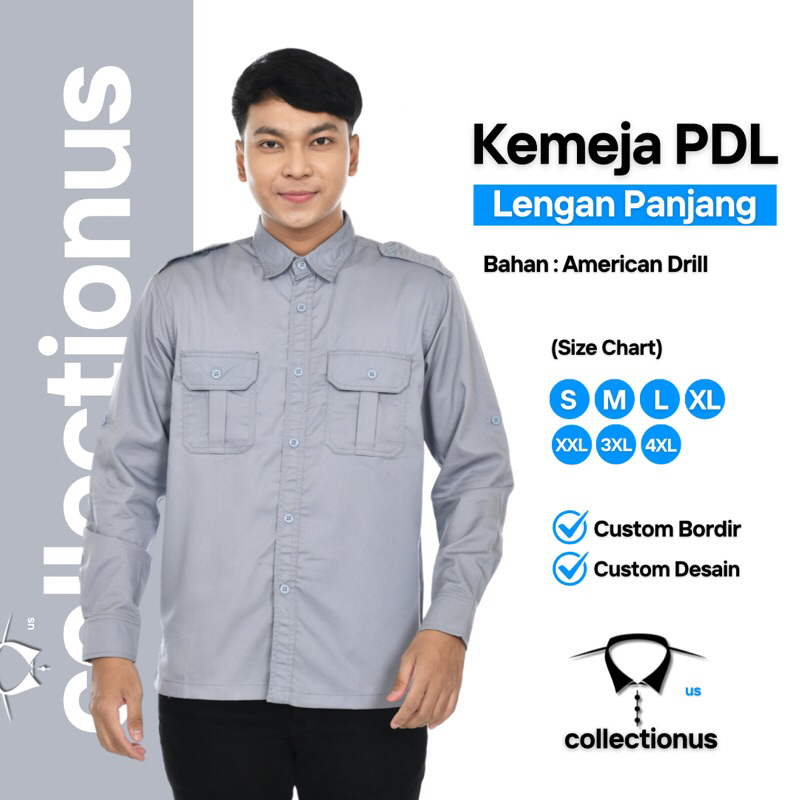 Baju Kemeja PDL Lengan Panjang Seragam Kerja Dinas Lapangan Outdoor Custom Desain Komunitas Custom B