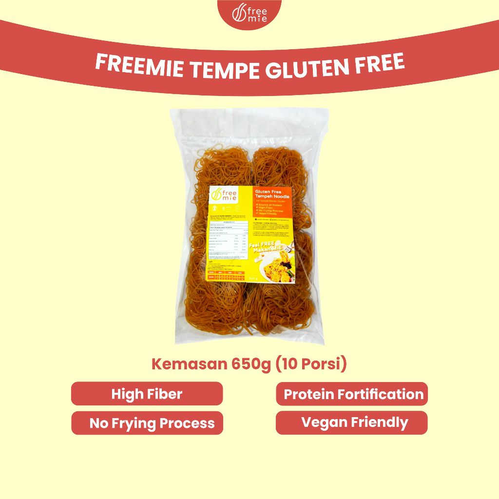 

Freemie Gluten Free 650g (10 porsi)~ Mie Singkong ~ Pasta Vegan Friendly - Mie Tempe - Spagetti