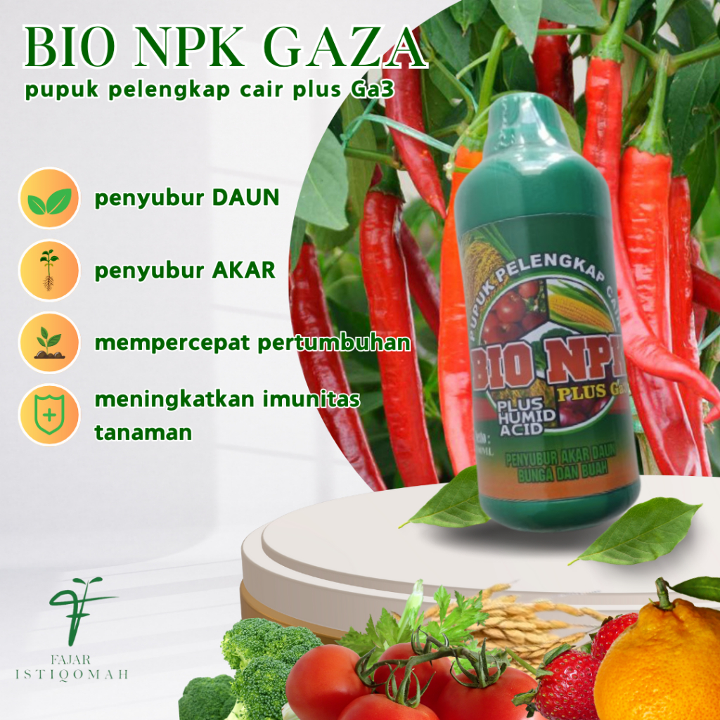 BIO NPK GAZA 500 ML PUPUK PELEBAT CABE JADI TOP, PUPUK PENYUBUR CABE, PUPUK PENYUBUR TANAMAN, PUPUK