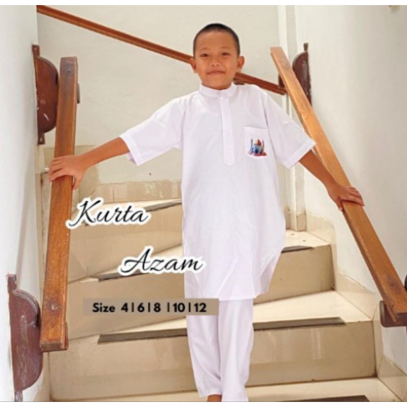 SETELAN KURTA AZZAM KURTA PUTIH LAKI KURTA PUTIH ANAK LAKI S