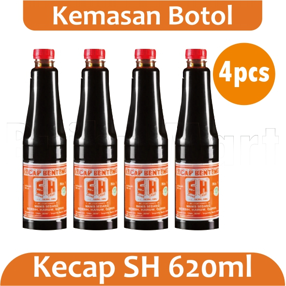 

[ Paket Isi 4 ] SH Benteng Kecap Manis 620ml Kemasan Botol