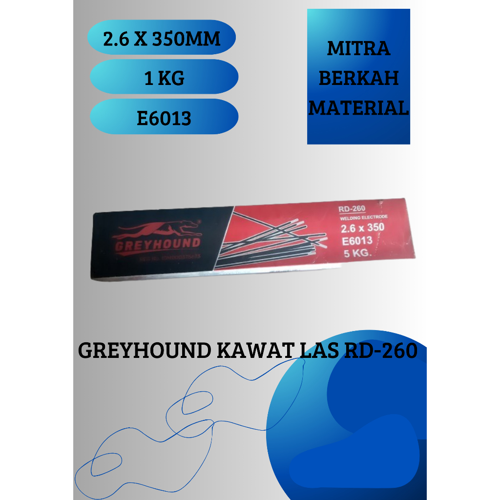 Kawat Las GREYHOUND RD-260 2.6mm E6013 1 KG