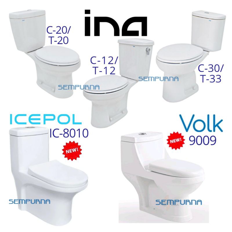 Khusus kirim luar Sby Kloset klosed closed closet WC duduk Toilet INA CX-100 T-10 C-12 T-12 C-30 T-3