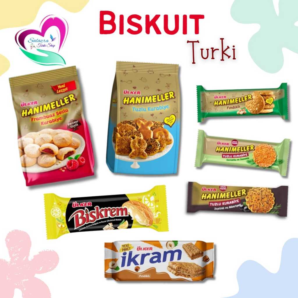 

CEMILAN TURKI ORI | BISKUIT ULKER TURKI | HANIMELLER KUE KERING TURKI | BISKUIT COKLAT TURKI | OLEH OLEH TURKI