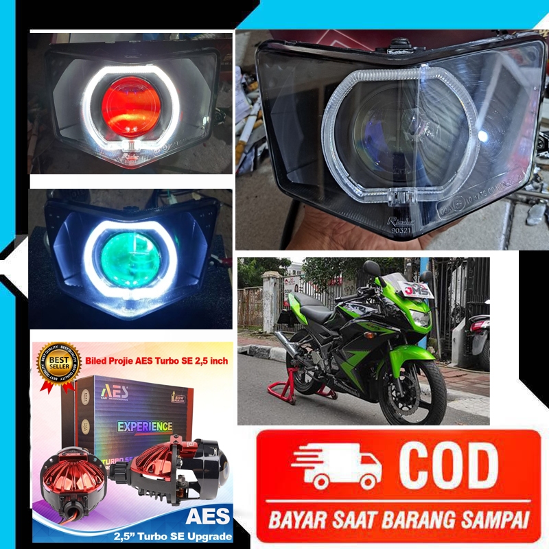 Lampu Depan Biled Ninja 150 RR New reflektor original 1 set Paket Lengkap