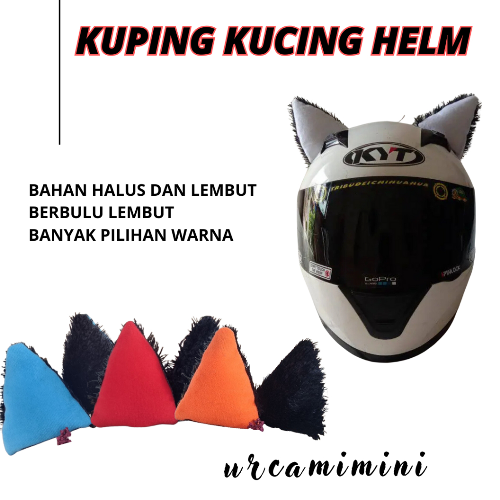 ( Harga Sepasang ) Aksesoris Kuping Helm, Kuping Kucing Helm Bogo Halfface, Kuping Helm Fullface