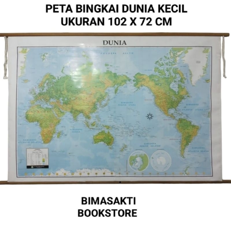 

Peta dunia bingkai edisi gantung ( Terlaris bimasaktibookstore ) ukuran kecil 102 x 72 cm