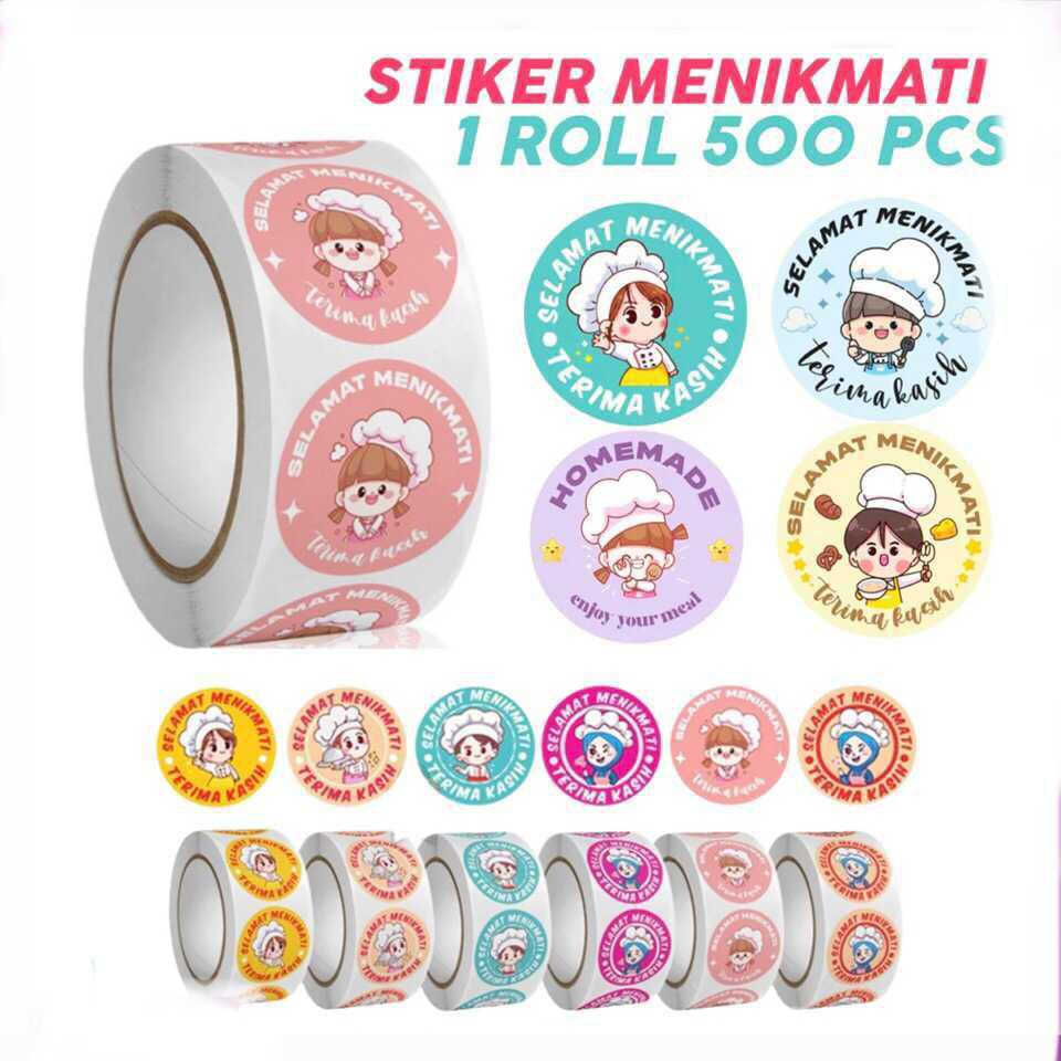

STICKER ROLL BULAT 2,5 CM SELAMAT MENIKMATI 500 PCS