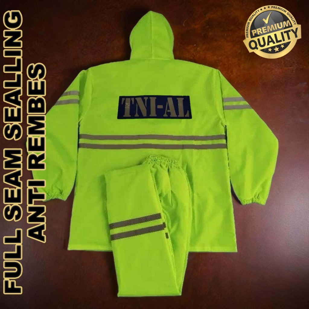 Raincoat / Jas Hujan Setelan Celana TNI AL Full Seam Sealling Anti Rembes - High Quality