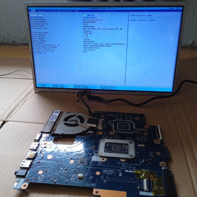 Motherboard Mainboard Mobo laptop hp 14 G102AU G008AU Bekas Kondisi Normal