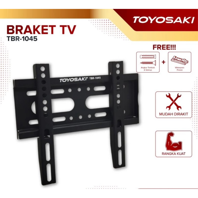 toyosaki bracket TV LCD LED 10” - 45” BIASA TBR - 1045 biasa / breket biasa toyosaki