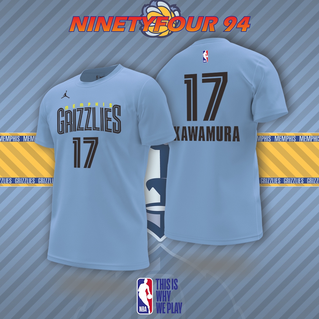 KAOS BAJU TSHIRT KAOS BASKET NBA MEMPHIS GRIZZLIES NO 17 YUKI KAWAMURA