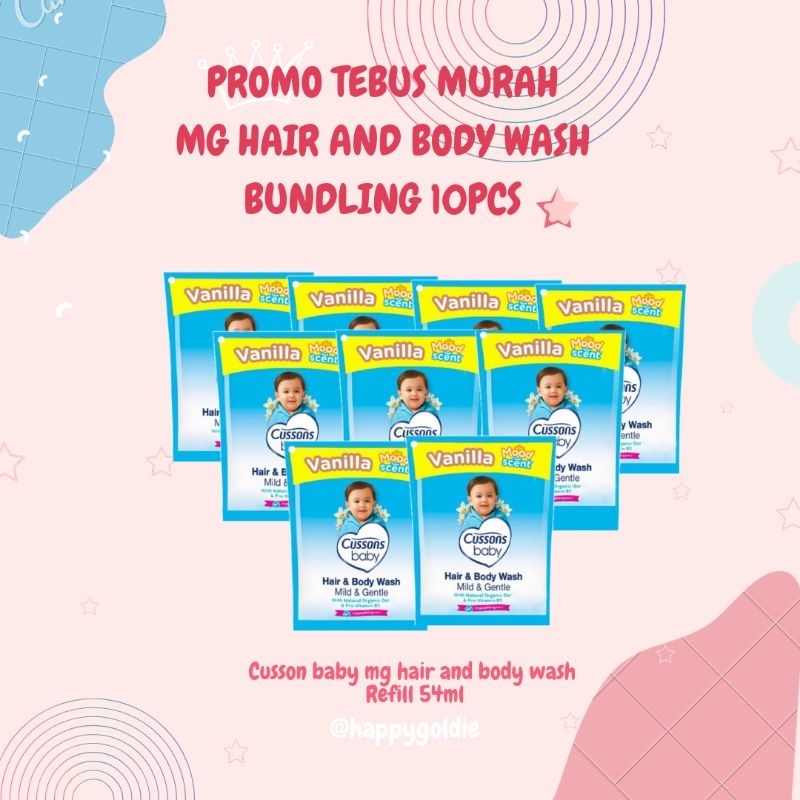 (BUNDLING 10 PCS)CUSSON BABY HAIR AND BODY WASH REFILL 55ML