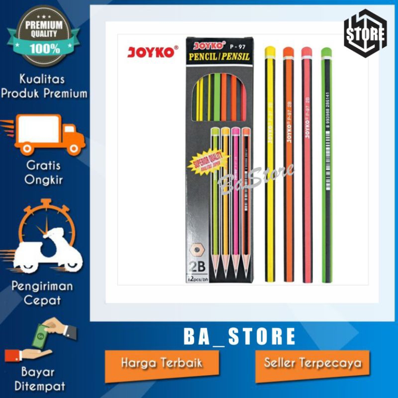 

PENSIL 2B P-97 JOYKO BATANG GARIS WARNA