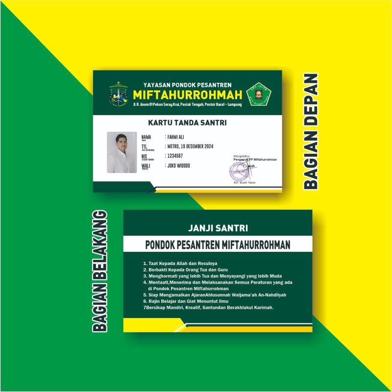 

Cetak Id Card PVC Tebal Murah, Cetak Kartu Sekolah, Pondok, Dan lain lain