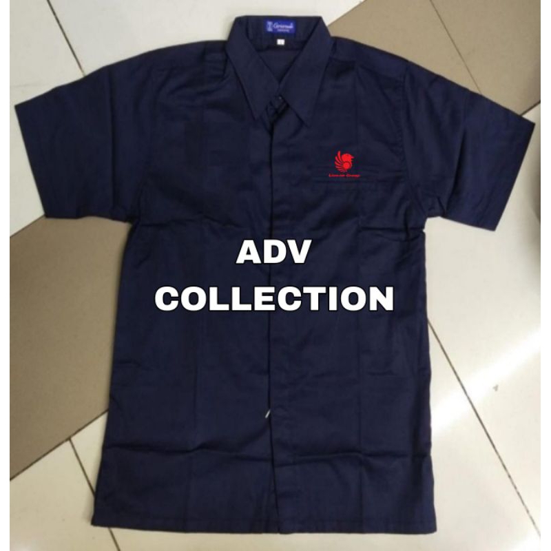 Kemeja Lion Air Group Navy Lengan Pendek Pria Bordir