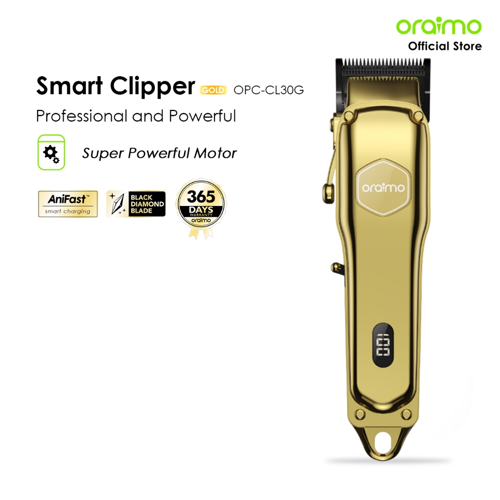 oraimo Alat Cukur Listrik Smart Clipper 2 Gold 5W Diamond Blade Alat Cukur Elektrik Rambut Jenggot M