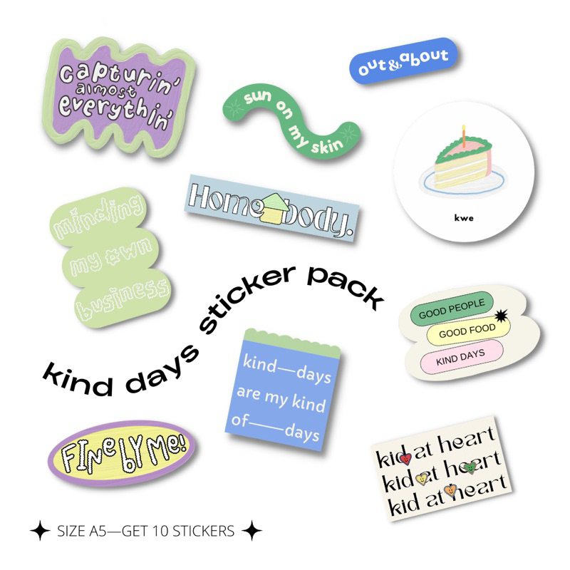 

KIND DAYS Sticker Pack - Sticker Lucu - Sticker Aesthetic