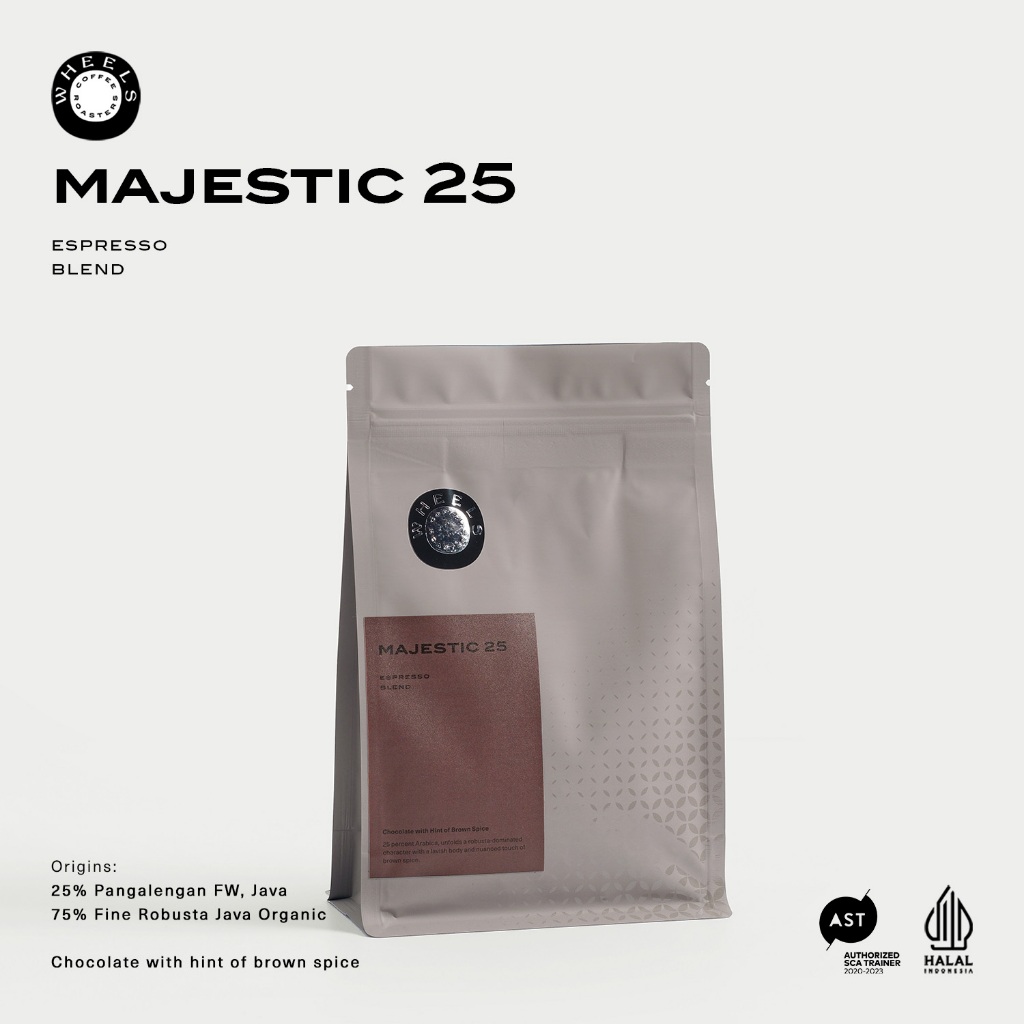 

Majestic 25 Espresso Blend 25 Arabica 75 Robusta Wheels Coffee Roasters