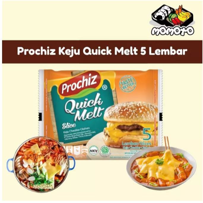 

Prochiz Quick Melt Slice Keju Leleh Cheddar Olahan 5 lembar Quikmelt