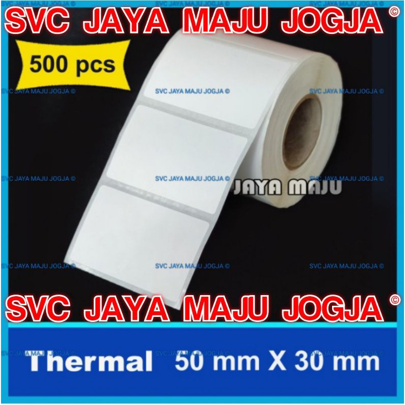 

PROMO LABEL BARCODE DIRECT THERMAL UKURAN 50x30mm - 50 x 30 mm - 500PCS - JAYA MAJU JOGJA || LABEL TIDAK PAKAI RIBBON DIRECT THERMAL ANTI ALKOHOL ANTI AIR ANTI MINYAK || 50X30 50 X 30 THERMAL - 1 LINE - FACE OUT - ISI 500 PCS