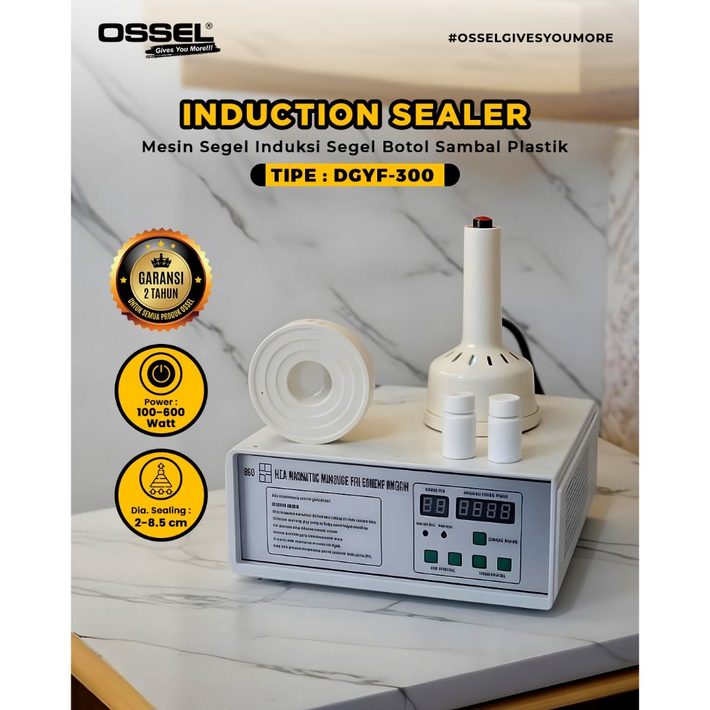 OSSEL Induction Sealer Machine Mesin Segel Tutup Botol Induksi Segel Botol sambal Plastik DGYF-300
