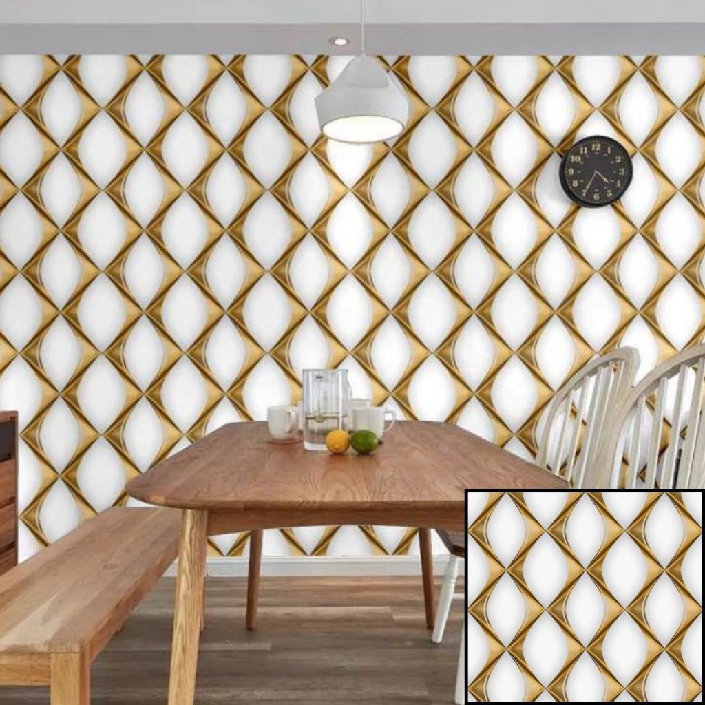 Wallpaper Dinding Aesthetic Motif Keramik 3D Modern