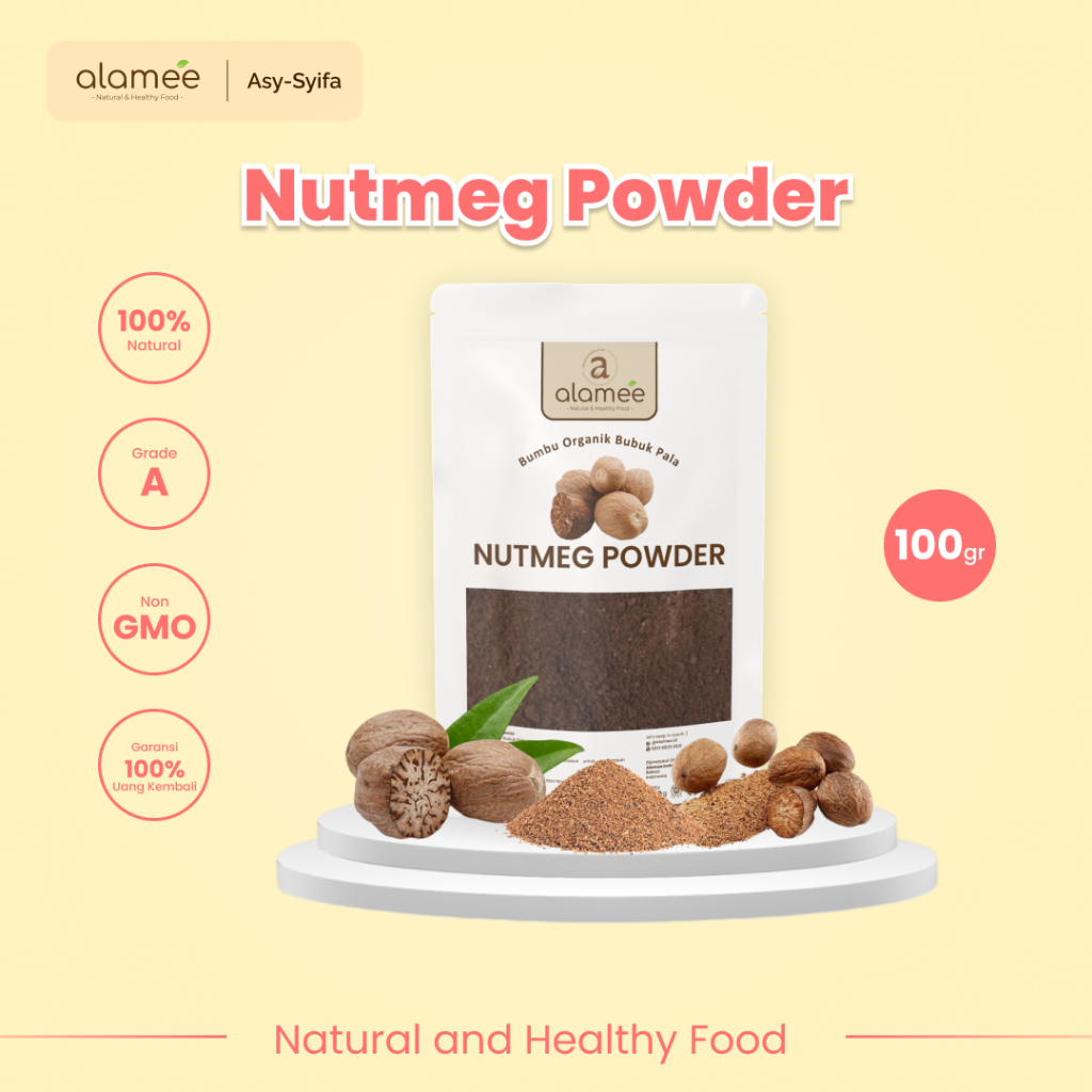 

ALAMEE Bumbu Dapur Pala Bubuk Nutmeg Seasoning Powder Rempah Murni Asli Tanpa Campuran Organik 100g