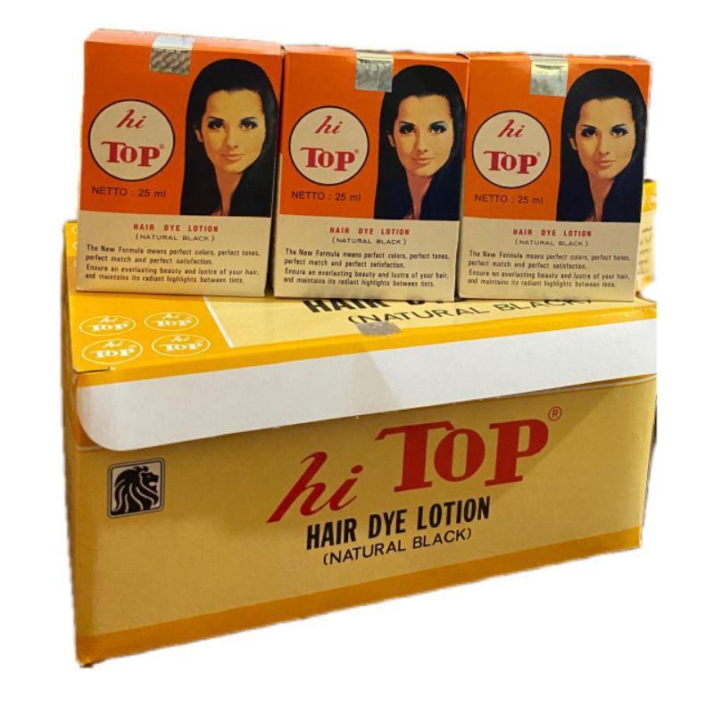 HI TOP 25ml Semir Rambut Hair Dye Lotion NATURAL BLACK
