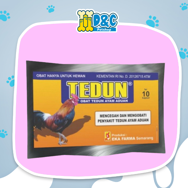 EKA FARMA TEDUN 10 KAPSUL Obat mencegah & mengobati penyakit tedun pada ayam aduan, Obat Tedun Ayam