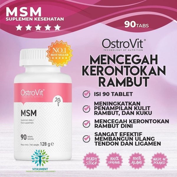 OstroVit MSM Methylsulfonylmethane 2000mg 90 Tablet Suplemen Obat Vitamin Fitness Gym Kesehatan Rege
