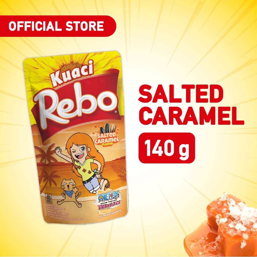 

Rebo Kuaci Rasa Caramel 140 Gram - Cemilan Biji Bunga Matahari