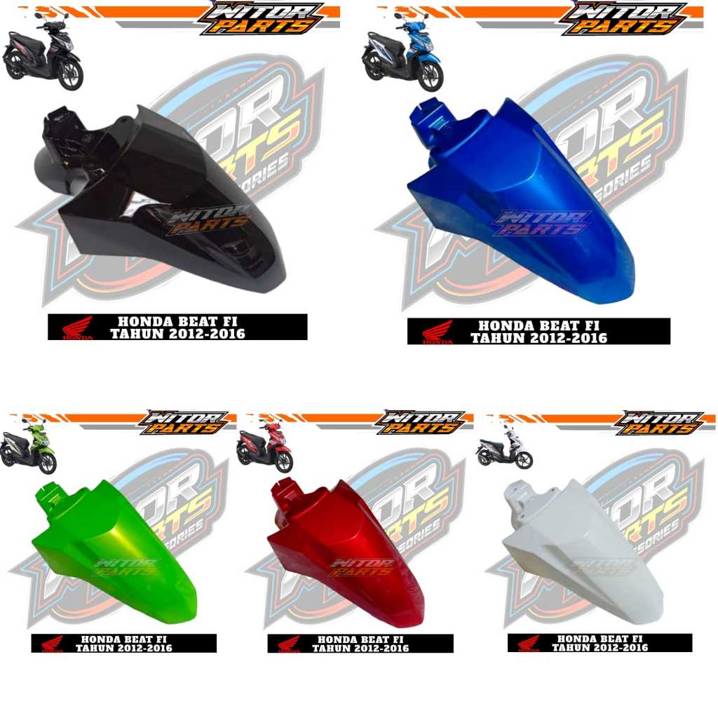 WITOR - Spakbor Slebor Depan Motor Honda BeAT Fi Lama Tahun 2012 2013 2014 Warna Merah Putih Biru Hi