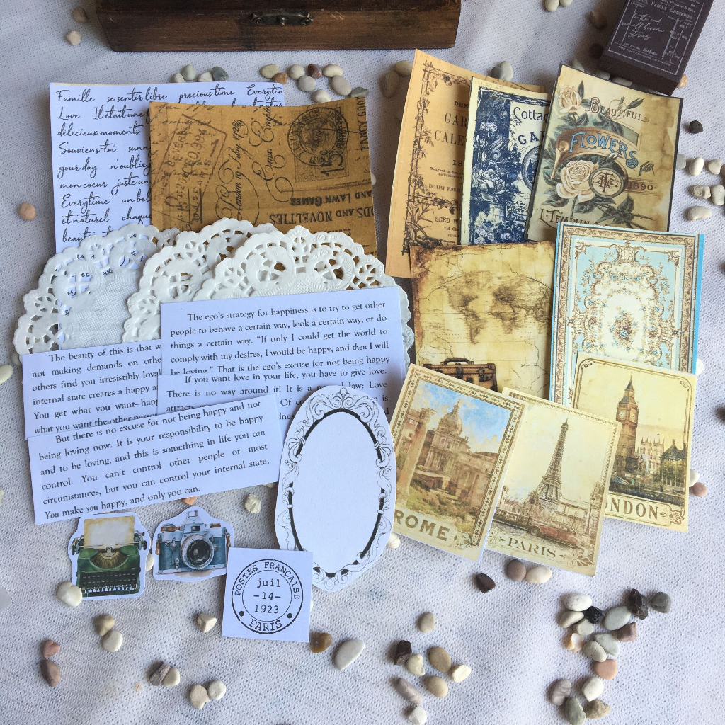 

[ Paww Craft ] Journal kit vintage isi 21 pcs / deco scrapbook / scrapbook supplies sidoarjo