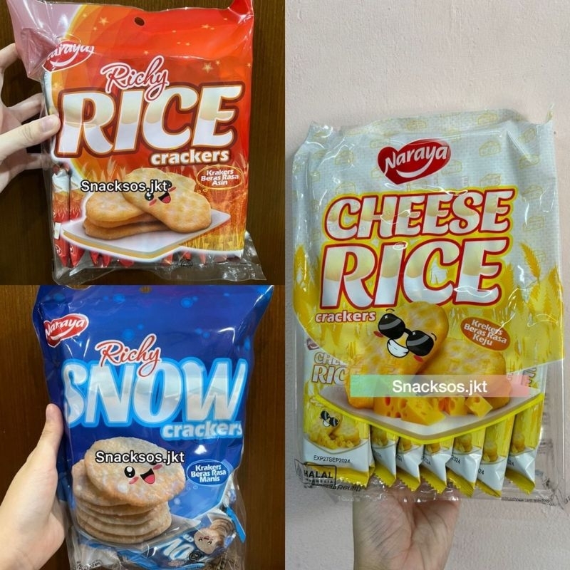 

NARAYA RICHY RICE CRACKERS// RICHY SNOW CRACKERS// CHEESE CRASKERS