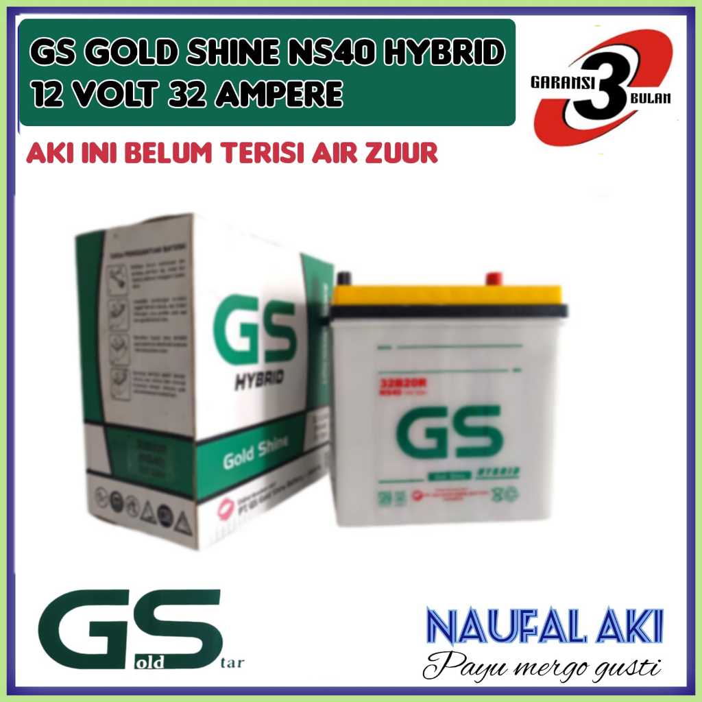 Aki Mobil Avanza/Rush/Espass/Terios/Xenia/Katana/Carry GS Gold Shine NS40 32 Ampere