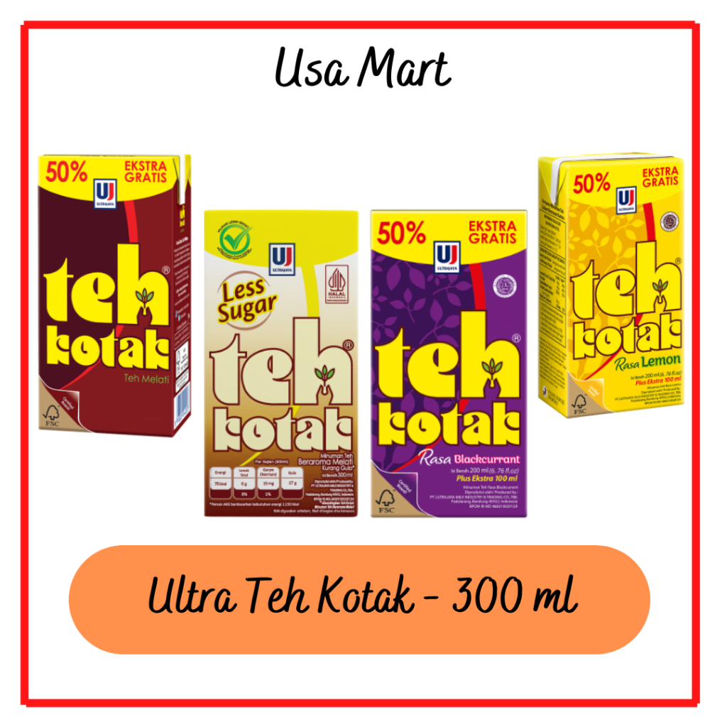 

ULTRA TEH KOTAK 300ml Jasmine / Apel / Blackcurrant / Lemon / Less Sugar