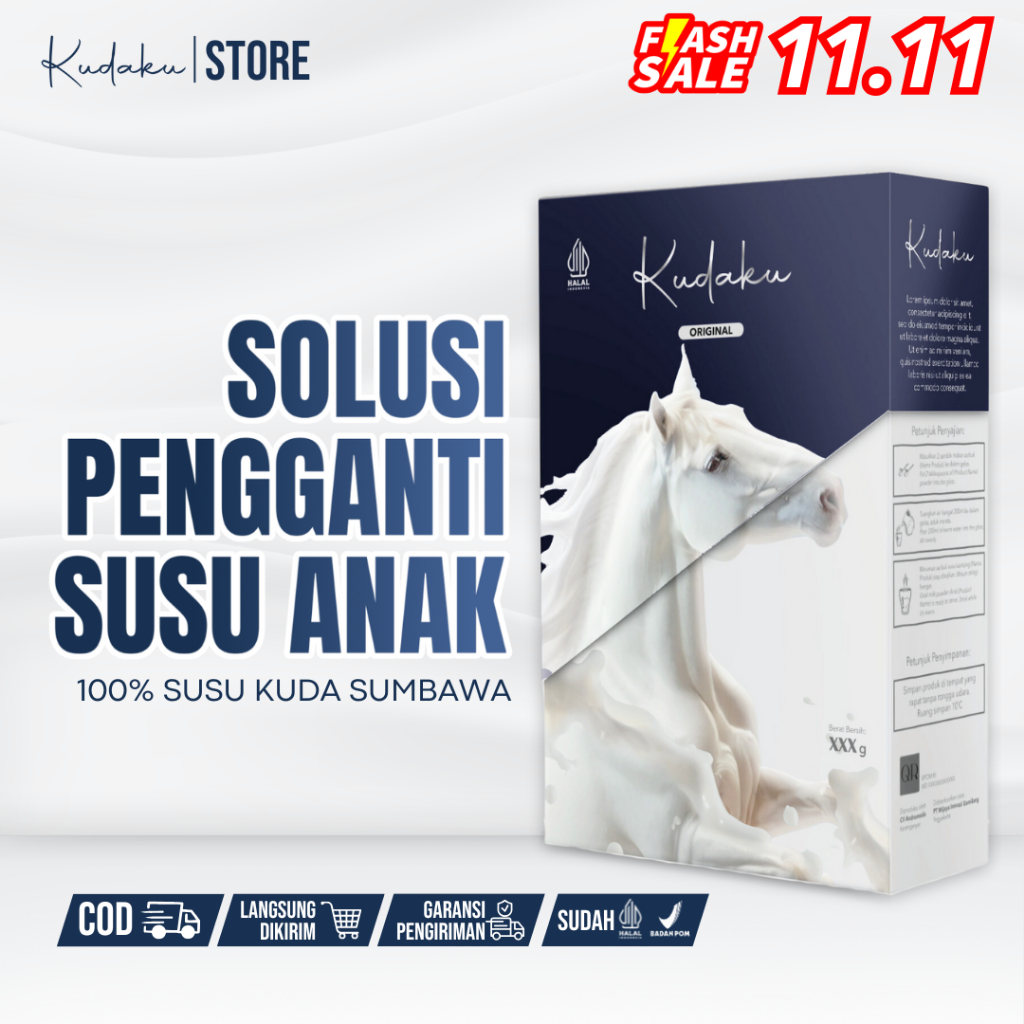 

Kudaku susu bubuk Kuda Liar Sumbawa Asli susu formula pertumbuhan anak pengganti asi booster 200 gr