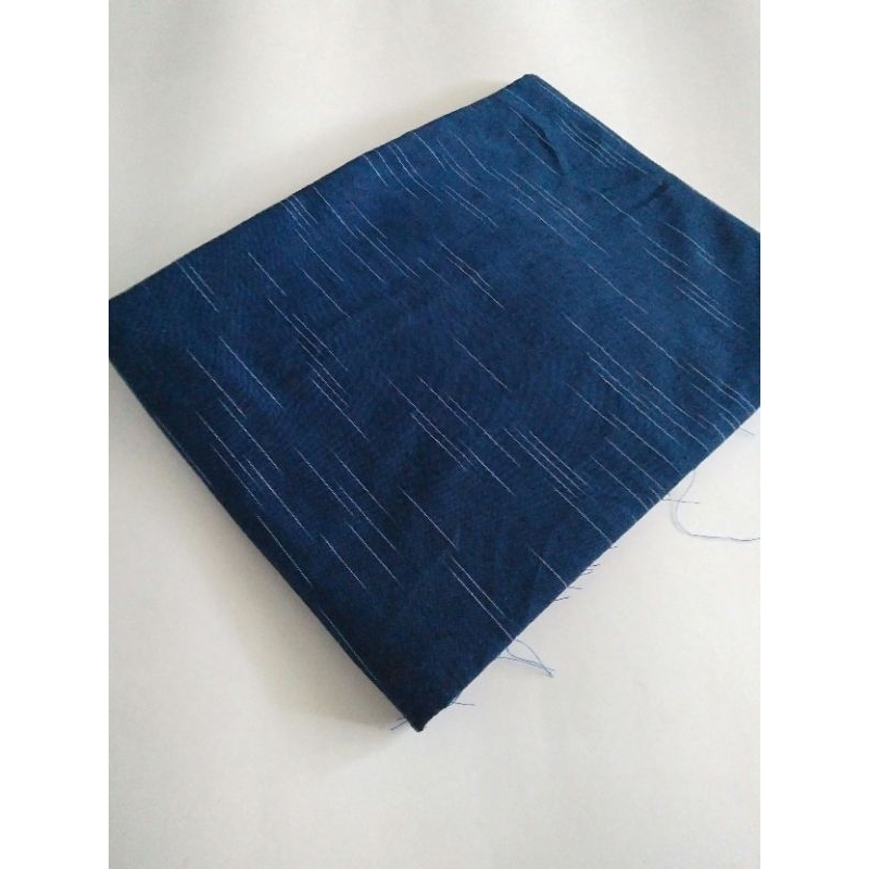 Kain lurik batik tenun lurik gerimis biru navy  panjang 3 meter