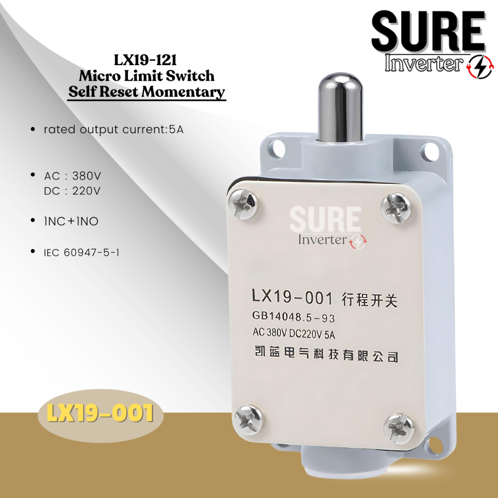 LIMIT SWITCH SURE LX19-001 Automatic reset micro motion limiter one opens and one closure